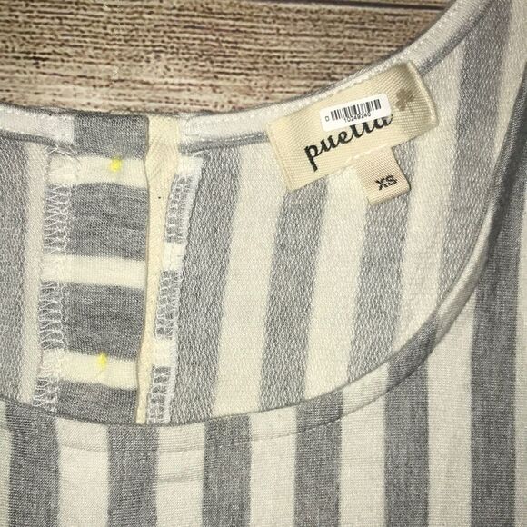 Anthro | Puella Gray Stripe Shift Dress - Picture 4 of 6